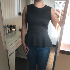 Charcoal Peplum Top